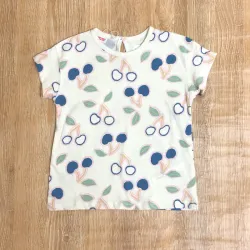 Blusa con cerezas azules