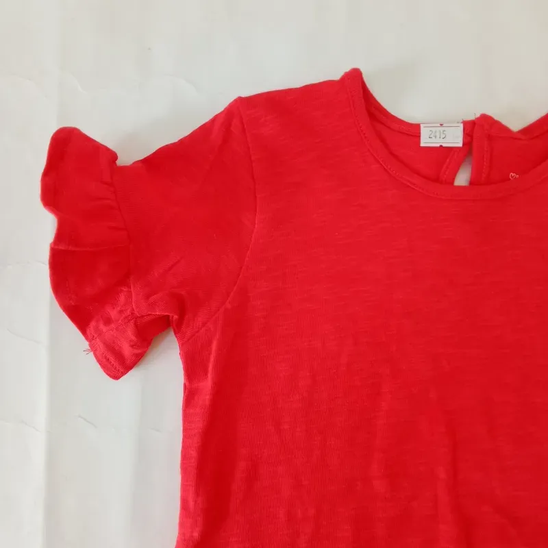 Blusa con vuelos color rojo 