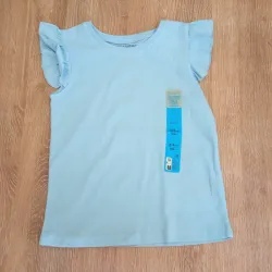 Blusa con vuelos en las mangas color azul 