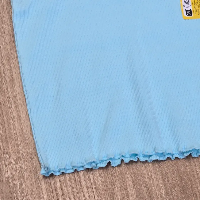 Blusa de canalé color azul