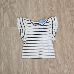 Blusa de rayas color Crema con Vuelos