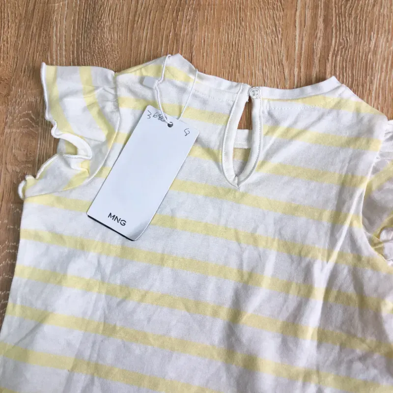 Blusa Mango a rayas blancas y amarillas