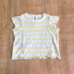 Blusa Mango a rayas blancas y amarillas