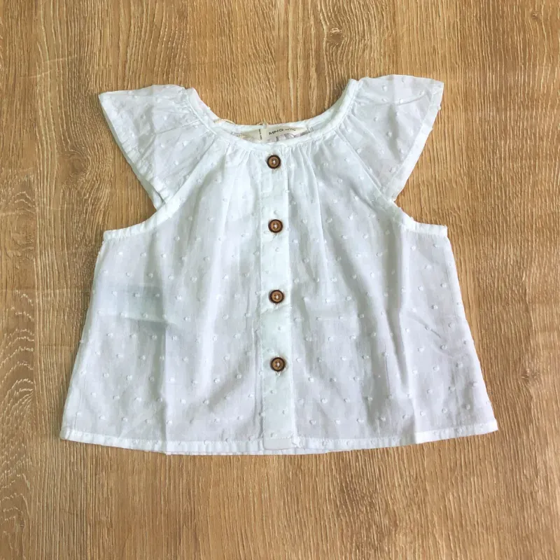 Blusa Mango con botones color blanco