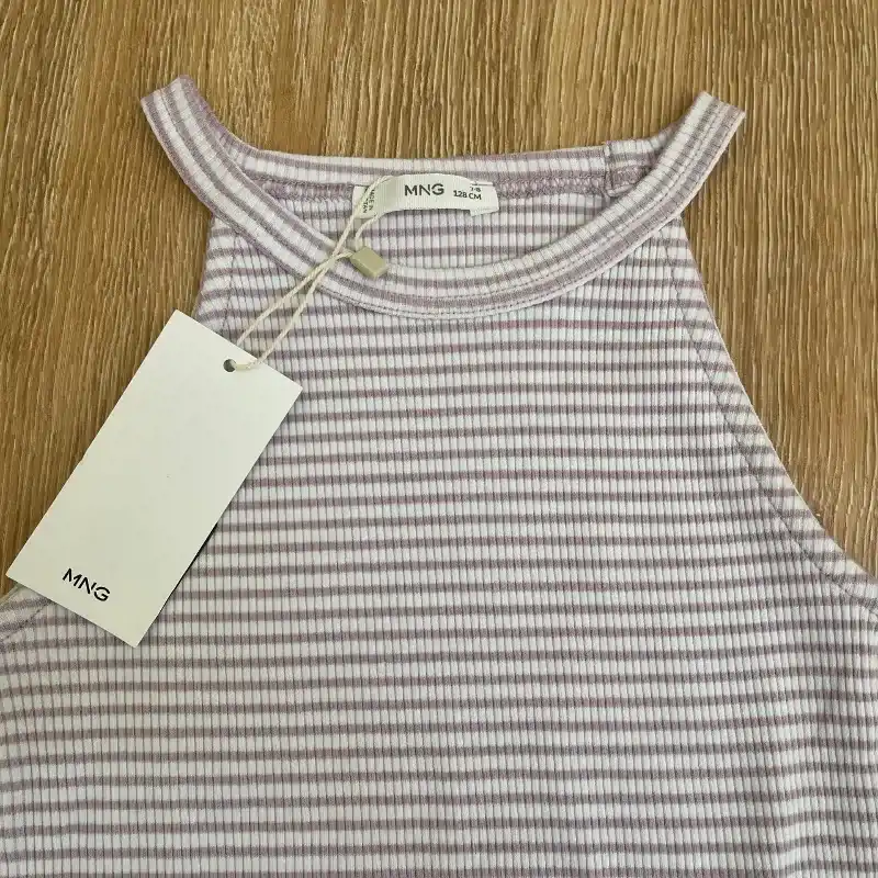 Blusa Mango de rayas color morado