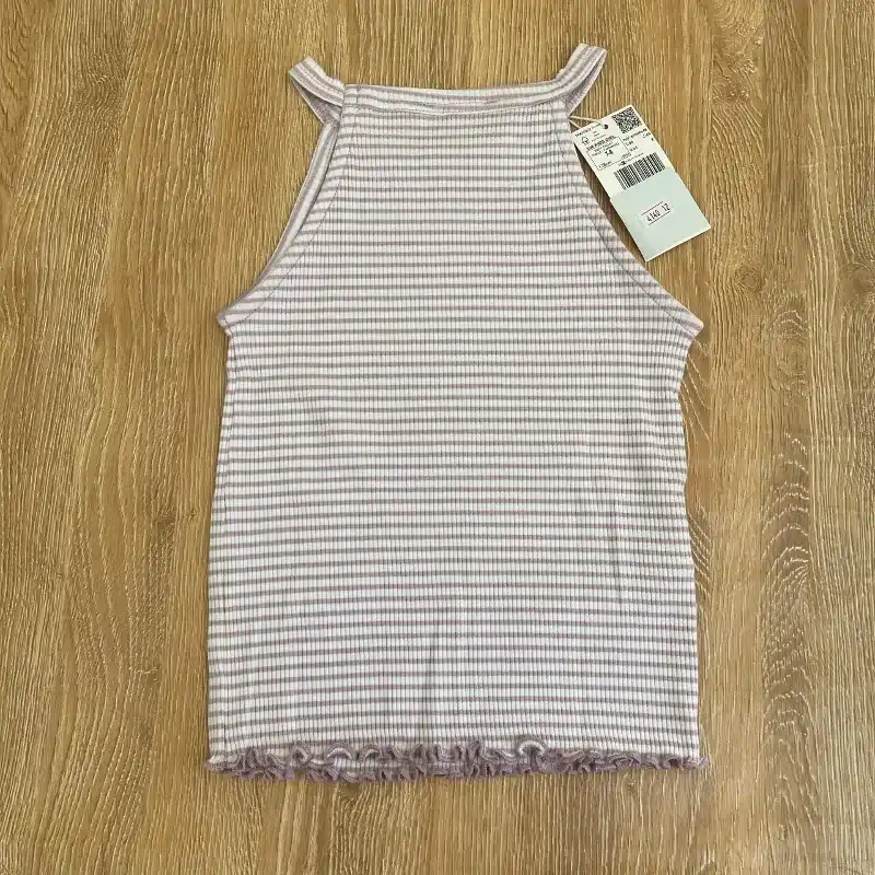 Blusa Mango de rayas color morado