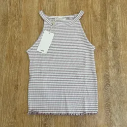 Blusa Mango de rayas color morado