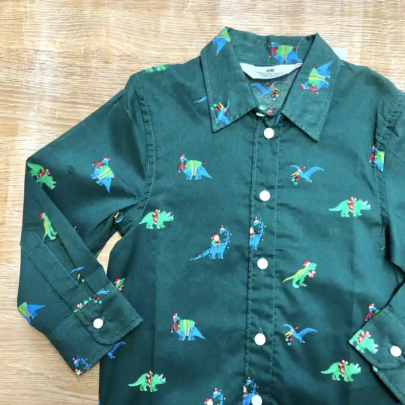 Camisa con dinosaurios color verde