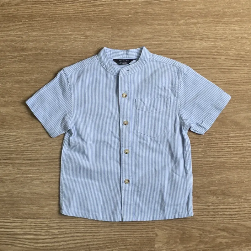 Camisa de cuello chino color azul