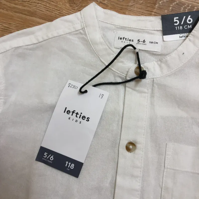 Camisa de cuello chino color blanco 