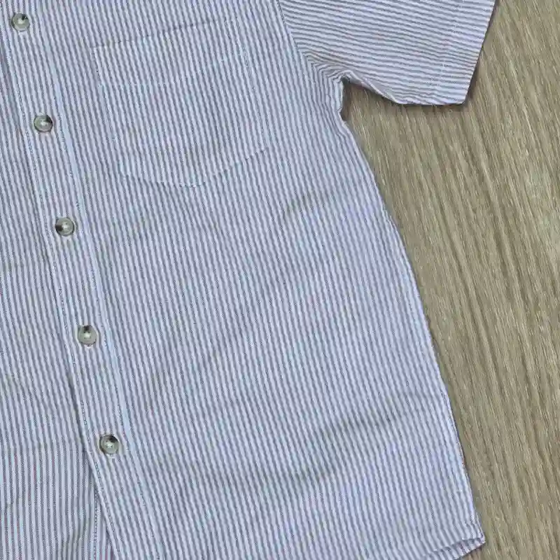 Camisa de Rayas con cuello chino
