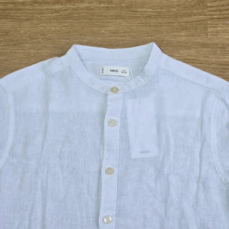 Camisa Lino Blanca Mangas Largas 