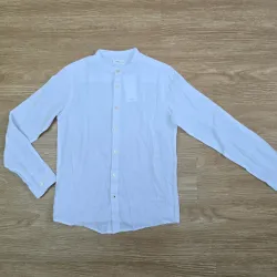 Camisa Lino Blanca Mangas Largas 