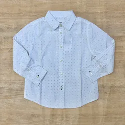 Camisa Mango blanca con puntos negros