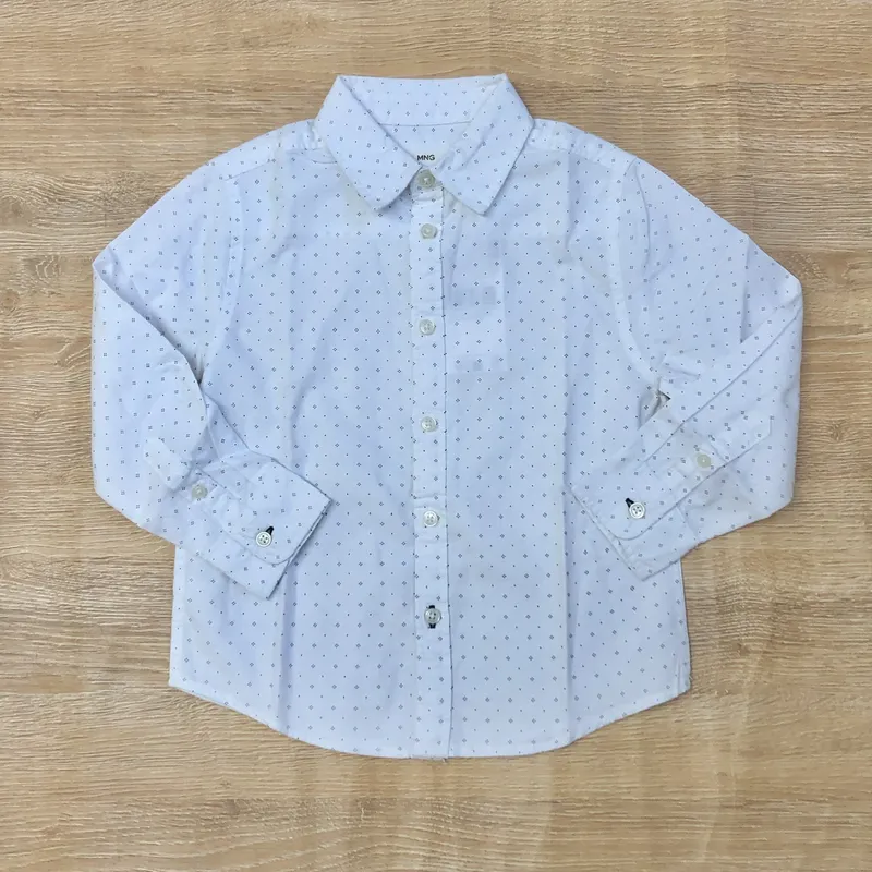 Camisa Mango blanca con puntos negros