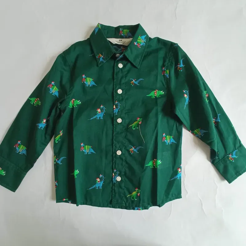 Camisa verde con dinosaurios