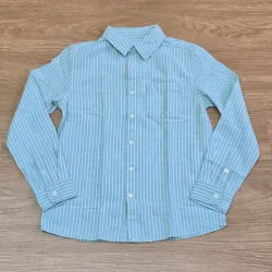 Camisa verde de rayas Mangas Largas