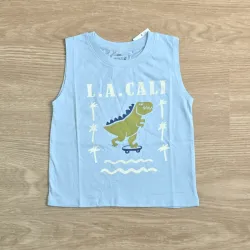 Camiseta color azul con Dinosaurio