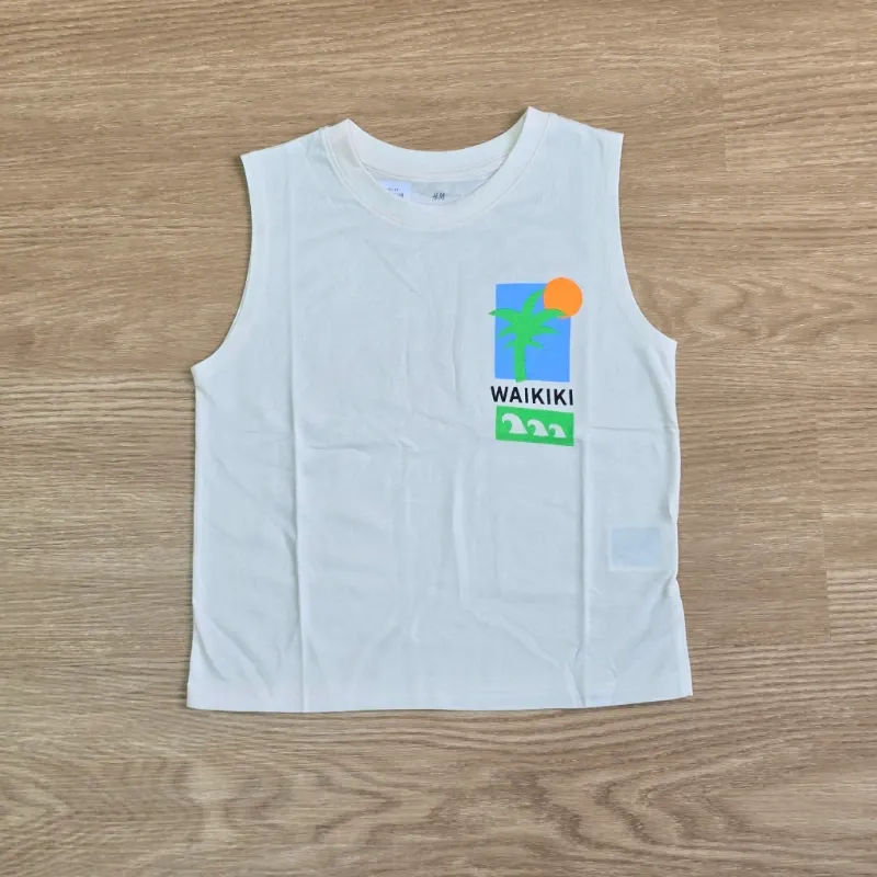 Camiseta color beich con Palma