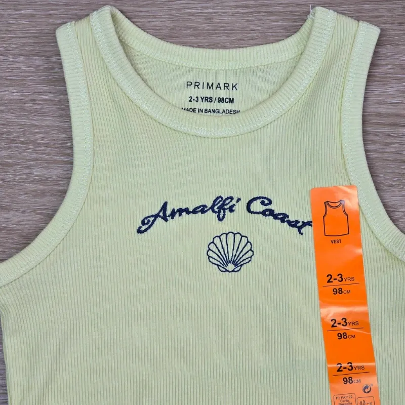 Camiseta de Canalé color amarillo con concha