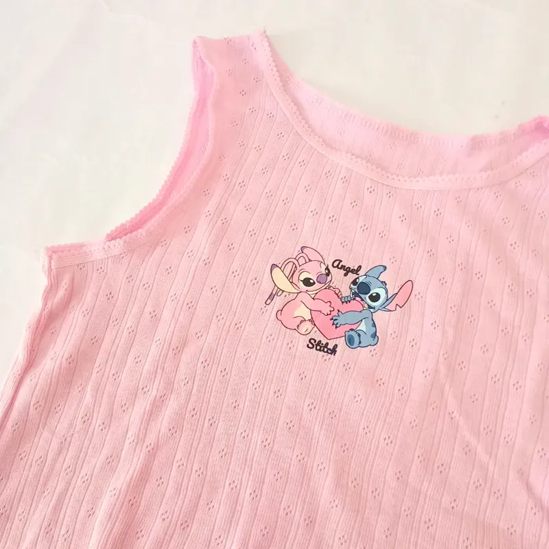 Camiseta de Stitch color rosado 