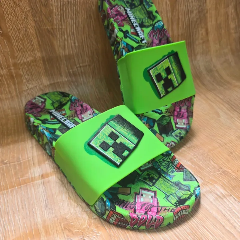 Chancletas de Minecraft color verde