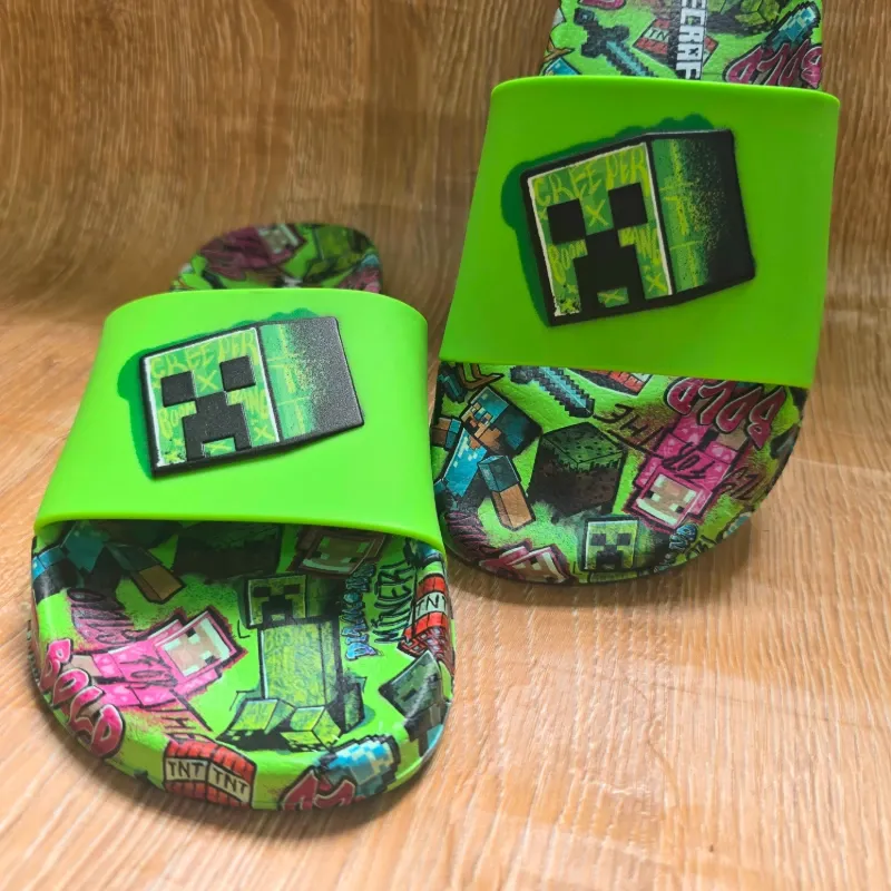 Chancletas de Minecraft color verde
