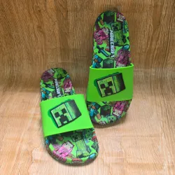 Chancletas de Minecraft color verde