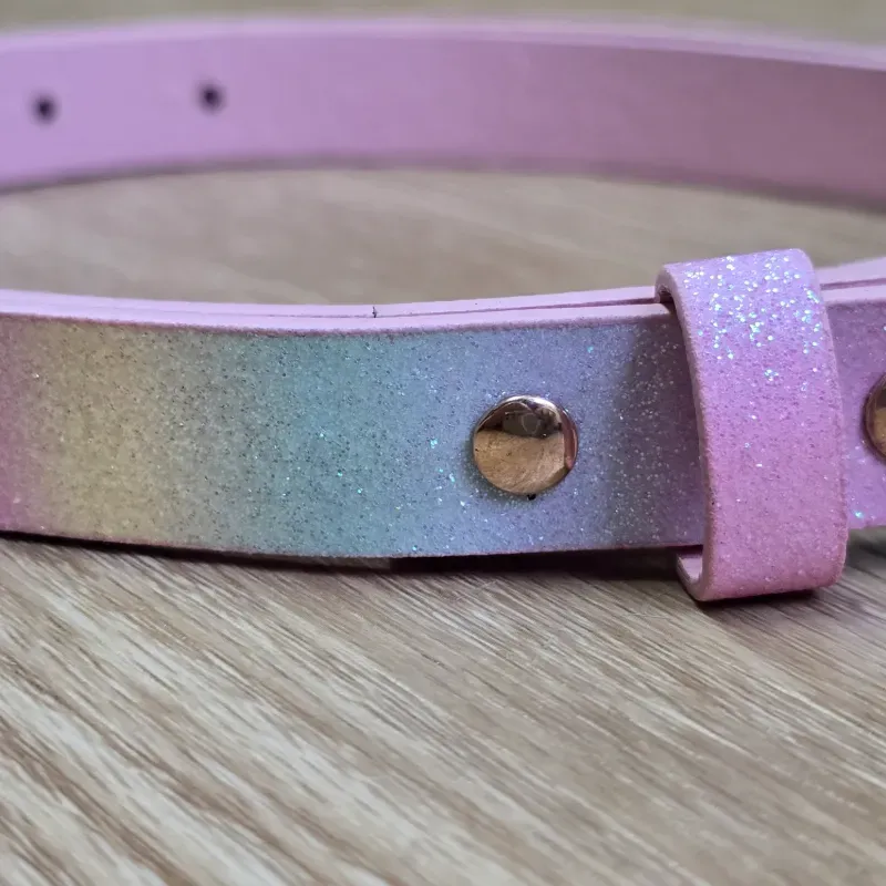 Cinto de niña color tornasol con hebilla de Flor