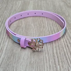 Cinto de niña color tornasol con hebilla de Flor