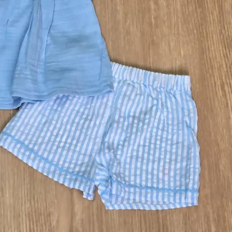 Conjunto azul con bordados