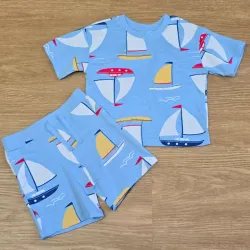 Conjunto azul de barcos