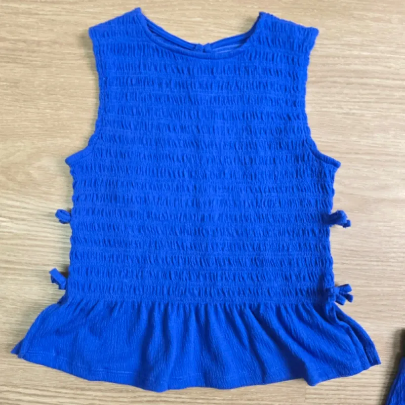 Conjunto azul fruncida