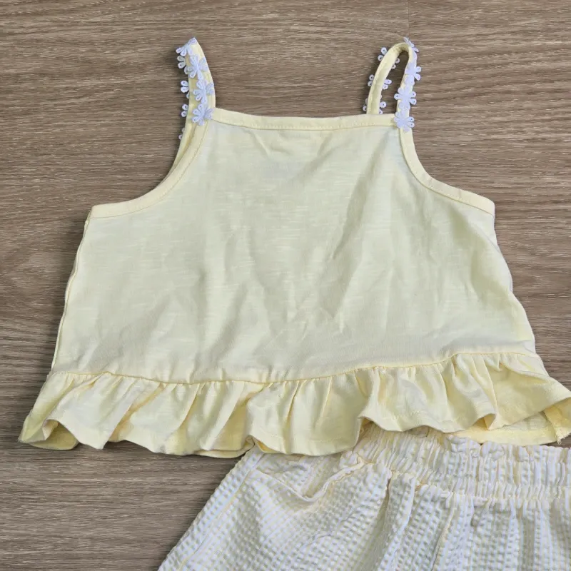 Conjunto color amarillo de short y blusa