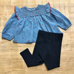 Conjunto color azul con corazones