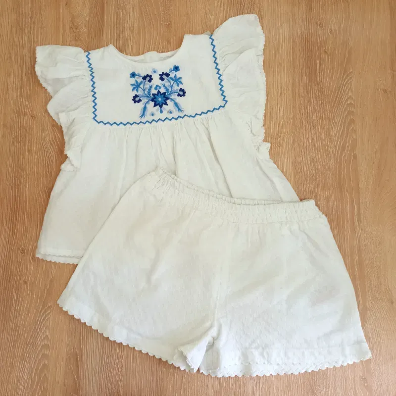 Conjunto de algodón color blanco 