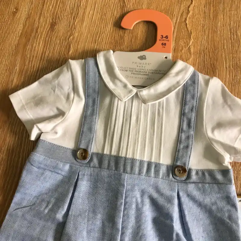 Conjunto de camisa y overol color azul 
