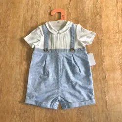 Conjunto de camisa y overol color azul 