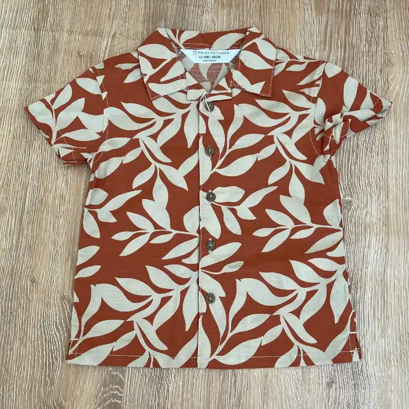 Conjunto de camisa y short color terracota 