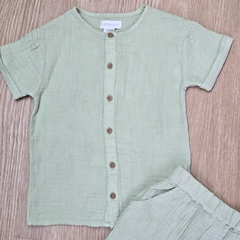 Conjunto de Hilo de Mangas Cortas color Verde