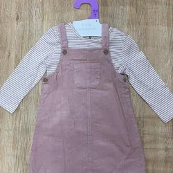 Conjunto de overol y enguatada color rosado 