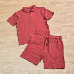 Conjunto de Polo color Carmelita