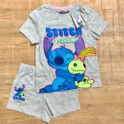 Pijama de Stitch y Scrump color gris