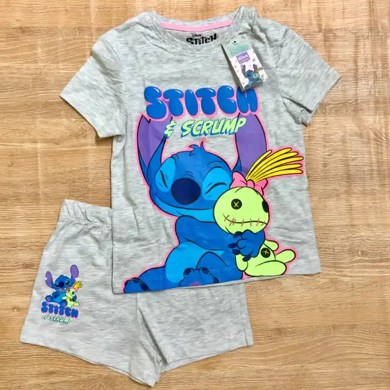 Pijama de Stitch y Scrump color gris