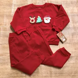 Conjunto rojo con Papá Noel 