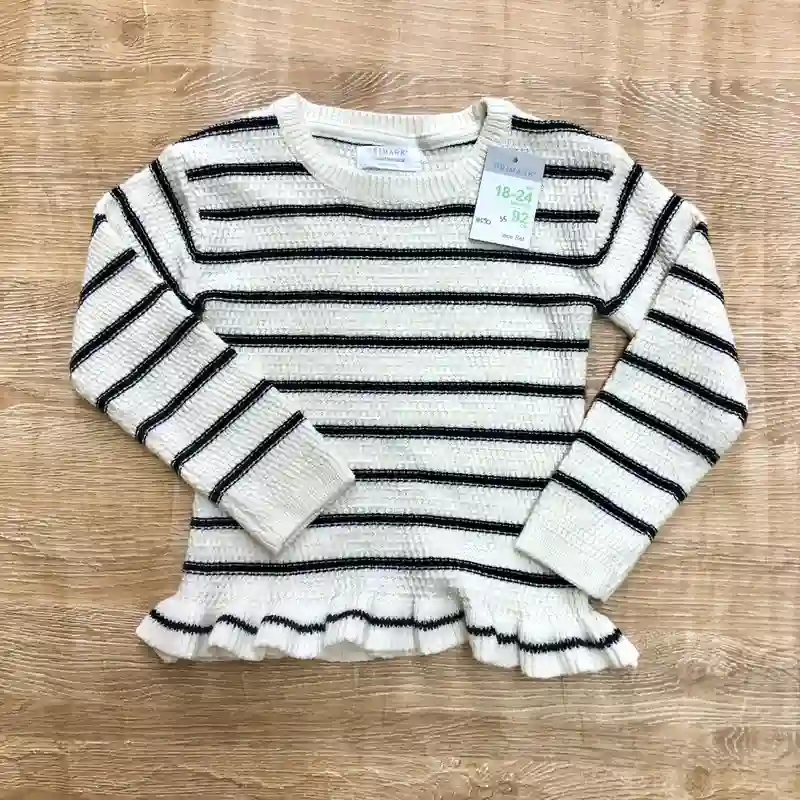 Conjunto tejido a rayas