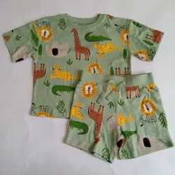 Conjunto verde con animales 