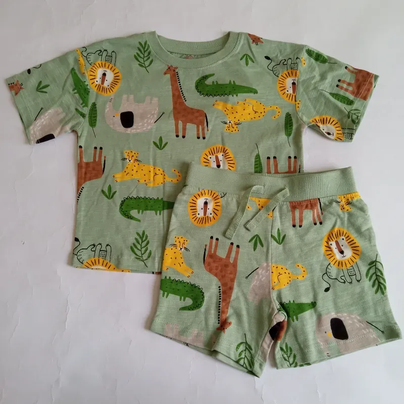 Conjunto verde con animales 