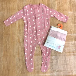 Pack de 3 bodys para dormir color rosado