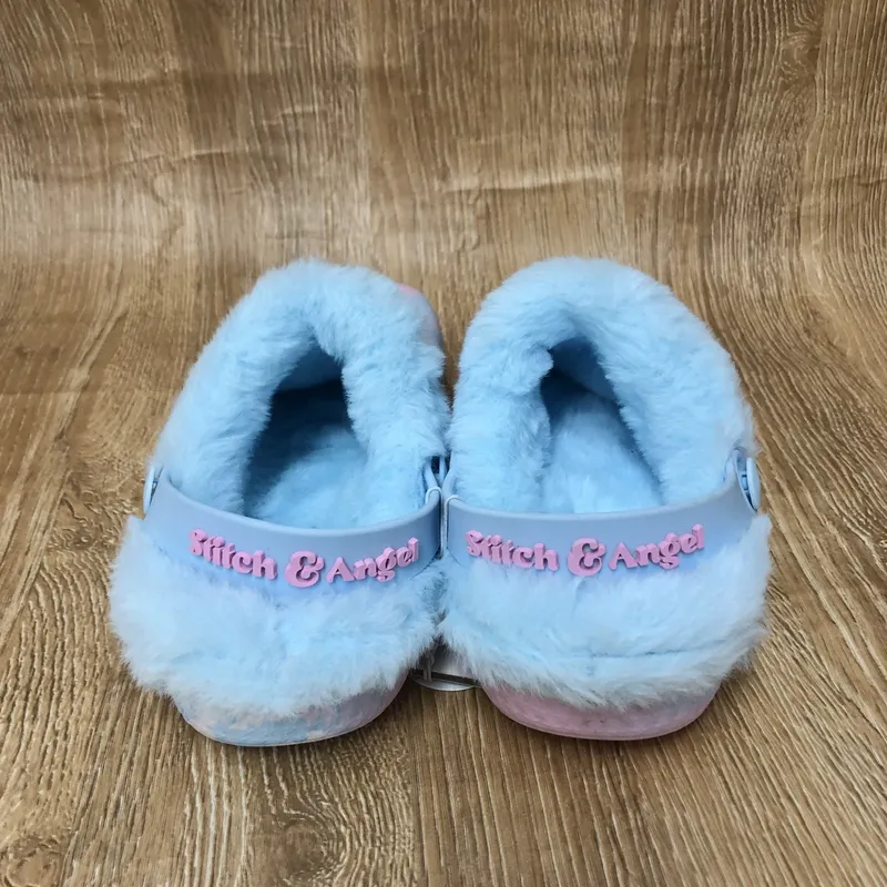Crocs con Stitch y Angel color azul